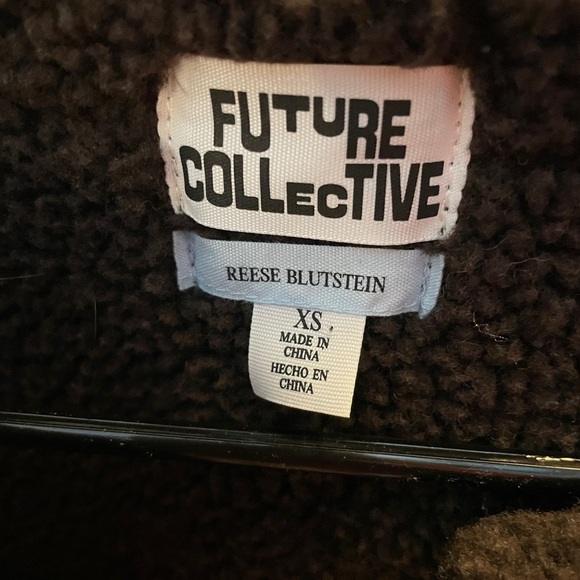 Reese Blustein Future Collective vest faux leather shearling brown extra small - Picture 3 of 4